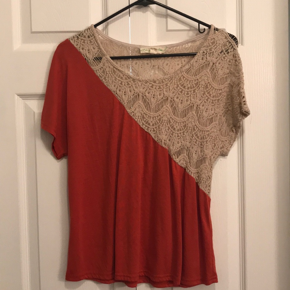 Staring at stars orange crochet top